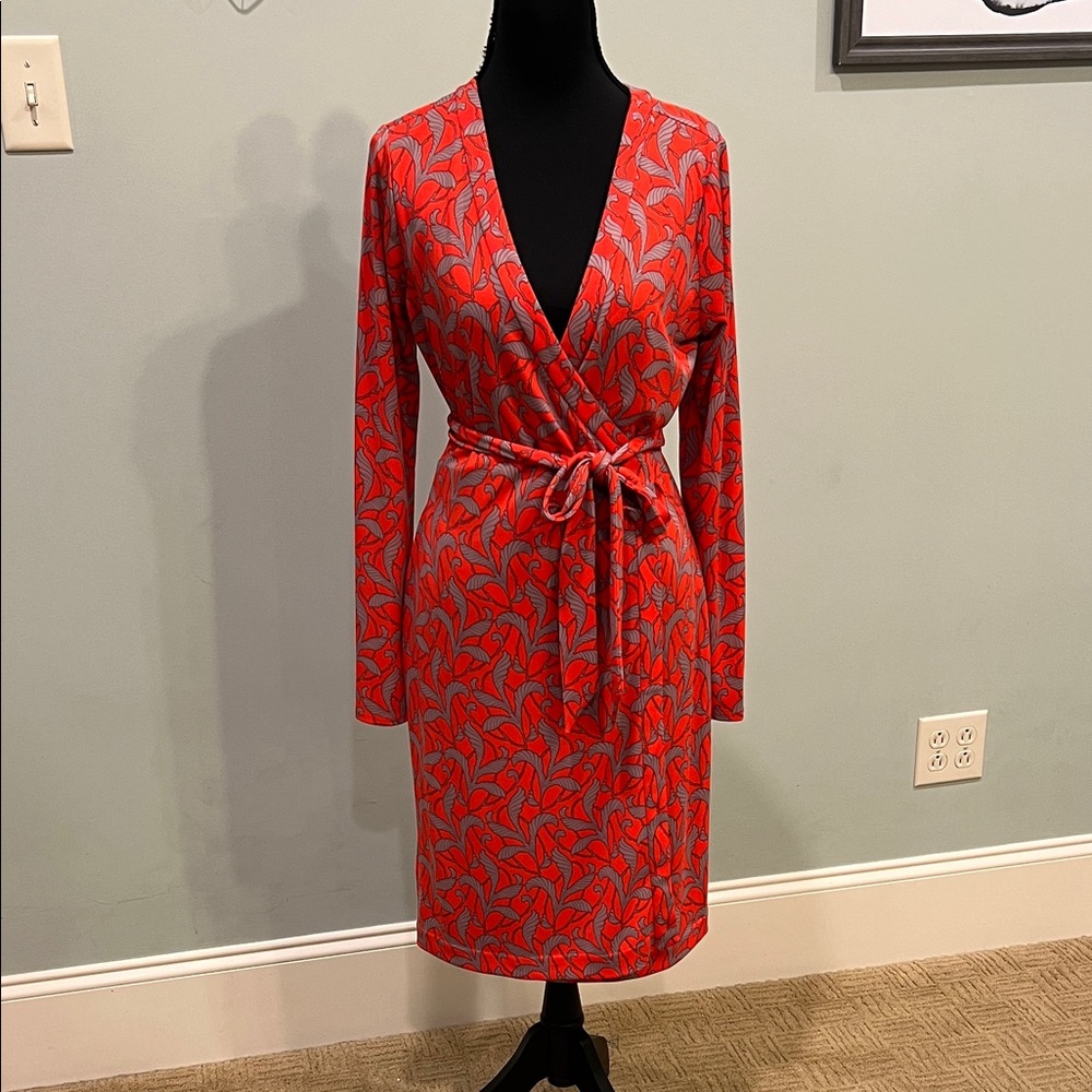Ann Taylor Vibrant Red and Pink Dress
